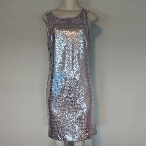 Vince Camuto lavender multi volor sequin sleeveless dress-10